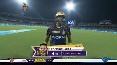M49: KKR vs RR – Robin Uthappa Wicket