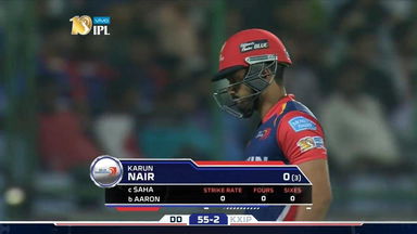 M15: DD vs KXIP – Karun Nair Wicket