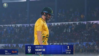 IND vs SA 2025, 1st T20I: Anrich Nortje Wicket