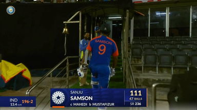 IND vs BAN 2024, 3rd T20I: Sanju Samson Wicket
