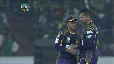 CLT20 2014 M23: KKR vs CSK –  Golden Wicket – Sunil Narine