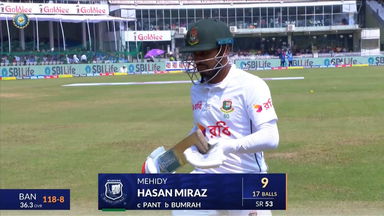 IND vs BAN 2024, 2ND Test: Mehidy Hasan Miraz Wicket