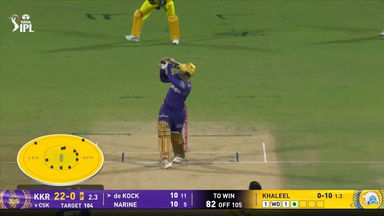 IPL 2025 M25: CSK vs KKR - Quinton De Kock Six