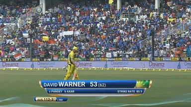 IND vs AUS 2017, 5th ODI: David Warner Wicket