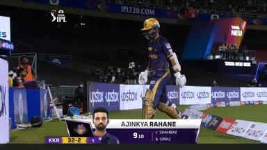 M06: RCB vs KKR – Ajinkya Rahane Wicket
