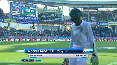 IND vs ENG 2016 - 2nd Test, day 4 : Haseeb Hameed Wicket