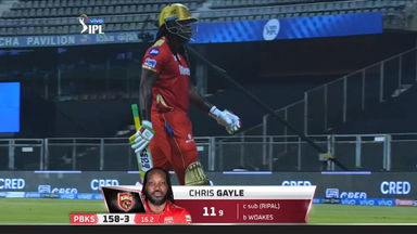 M11: DC vs PBKS   – Chris Gayle  Wicket