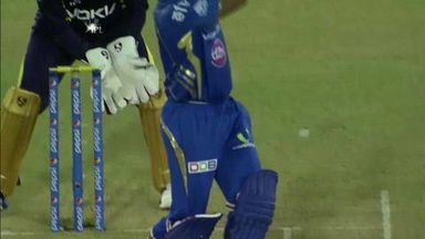 M40: KKR vs MI –  Ambati Rayudu Wicket