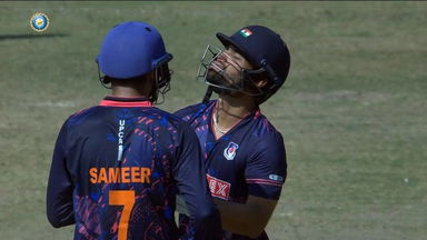 SMAT 2023: 4, 6, 4, 4, 6: Rinku Singh, Sameer Rizvi blast 25 off the last over