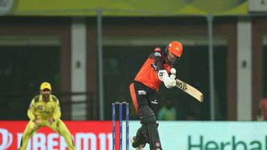 Effortless: Abhishek Sharma's flick off the wrists for a MAXIMUM