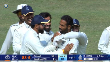 Ranji Trophy 2026-27, JKCA vs MPCA: Jammu and Kashmir 1st Innings Fall of Wickets