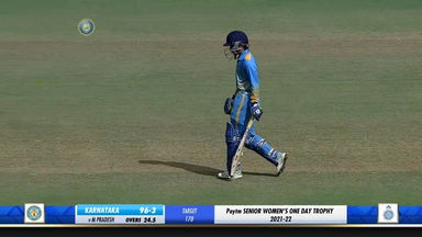 K Prathyoosha's match-winning 45* (58)