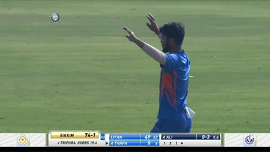 Vijay Hazare Trophy 2021-22, Tripura v Sikkim: Fall of wickets