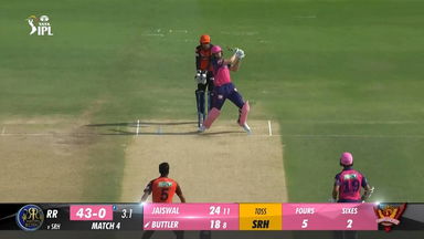 M04: SRH vs RR –  Jos Buttler Six