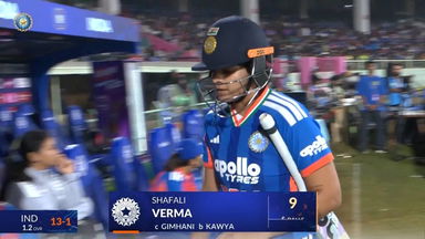 IND-W vs SL-W 2025, 1st T20I: Shafali Verma Wicket