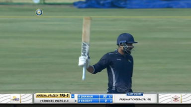 Rishi Dhawan leads from the front with 84 (77)