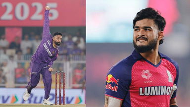 90m six & OUT: Varun Chakaravarthy wins the battle vs Riyan Parag