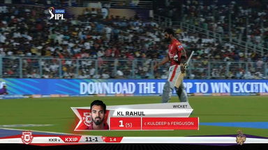 M06: KKR vs KXIP – KL Rahul Wicket