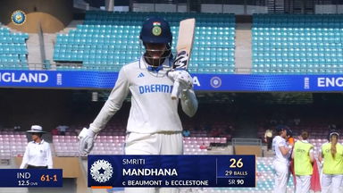 IND-W vs ENG-W 2023, 1st Test: Smriti Mandhana Wicket