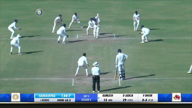 Dharmendrasinh Jadeja-Kamlesh Makwana rearguard denies Mumbai a win