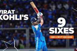 All 9 Sixes by Virat Kohli in 1st ODI vs WI
