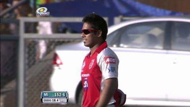 Match 28 MI vs KXIP – Harbhajan's Wicket