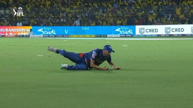 Timely Leap: Wood takes a brilliant catch to dismiss Gaikwad