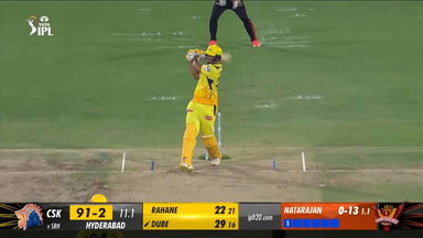 M18: SRH vs CSK – Shivam Dube Six