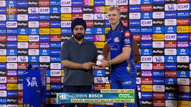 IPL 2026 M54: RCB vs MI - TATA IPL Green Dot Balls of the Match - Corbin Bosch