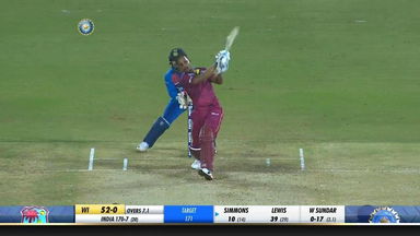 IND vs WI 2019, 2nd T20I: Lendl Simmons Six