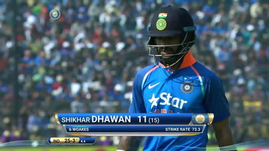 IND vs ENG 2017, 2nd ODI : Shikhar Dhawan Wicket
