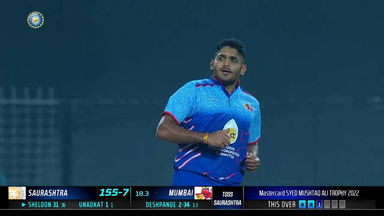 Syed Mushtaq Ali Trophy 2022 QF4 : 3 in 1: Tushar Deshpande's three-wicket over