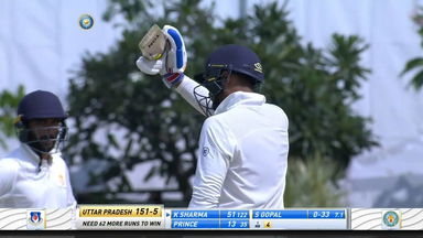Uttar Pradesh captain Karan Sharma leads the charge with a match-winning 93*