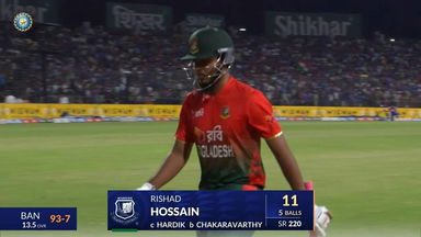 IND vs BAN 2024, 1st T20I: Rishad Hossain Wicket