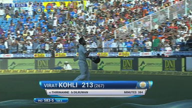 IND vs SL 2017, 2nd Test Day 3: Virat Kohli Wicket