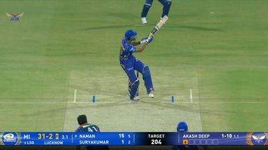 IPL 2025 M16: LSG vs MI - Naman Dhir Six