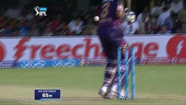 M35: RCB vs RPS – Ajinkya Rahane Six