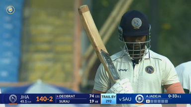 Ranji Trophy 2023/24, Saurashtra vs Jharkhand: Kumar Deobrat leads Jharkhand's fight with 91(169)