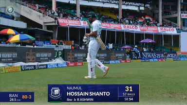 IND vs BAN 2024, 2ND Test: Najmul Hossain Shanto Wicket