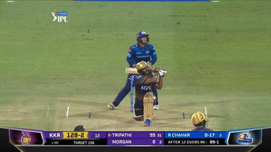 M34: MI vs KKR – Rahul Tripathi Six