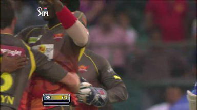 M36: RR vs SRH – Ajinkya Rahane Wicket