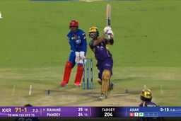 IPL 2026 M70: KKR vs DC - Ajinkya Rahane Six