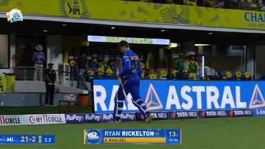 IPL 2025 M03: CSK vs MI - Ryan Rickelton Wicket