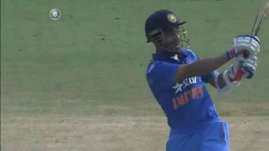 1ST ODI: IND vs SL – Ajinkya Rahane Six