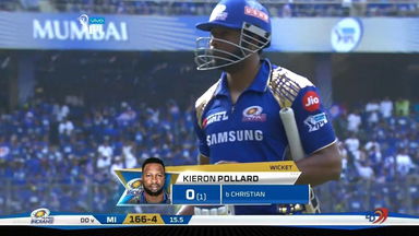 M09: MI vs DD – Kieron Pollard Wicket