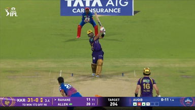 IPL 2026 M70: KKR vs DC - Ajinkya Rahane Six