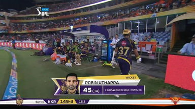 M54: SRH vs KKR – Robin Uthappa Wicket