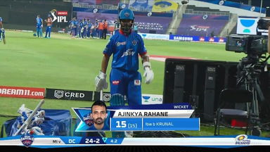 M27: MI vs DC – Ajinkya Rahane Wicket