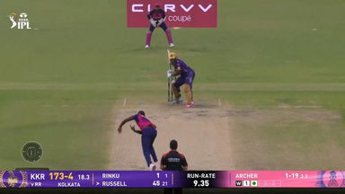 IPL 2025 M53: KKR vs RR - Andre Russell Six