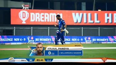 M56: SRH vs MI – Krunal Pandya Wicket